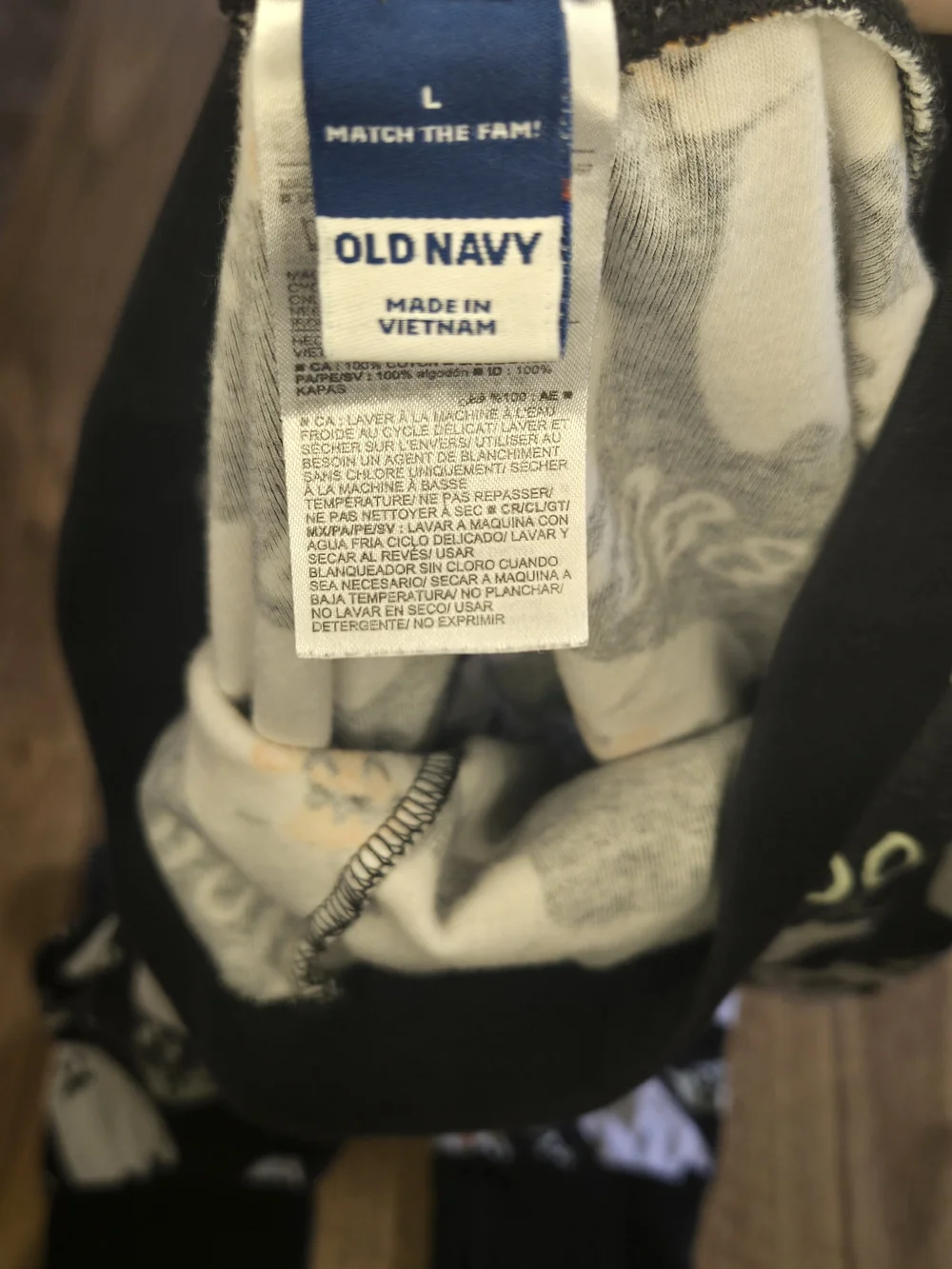 Old Navy Black Lounge Pants with White Ghost Print and Orange Accents